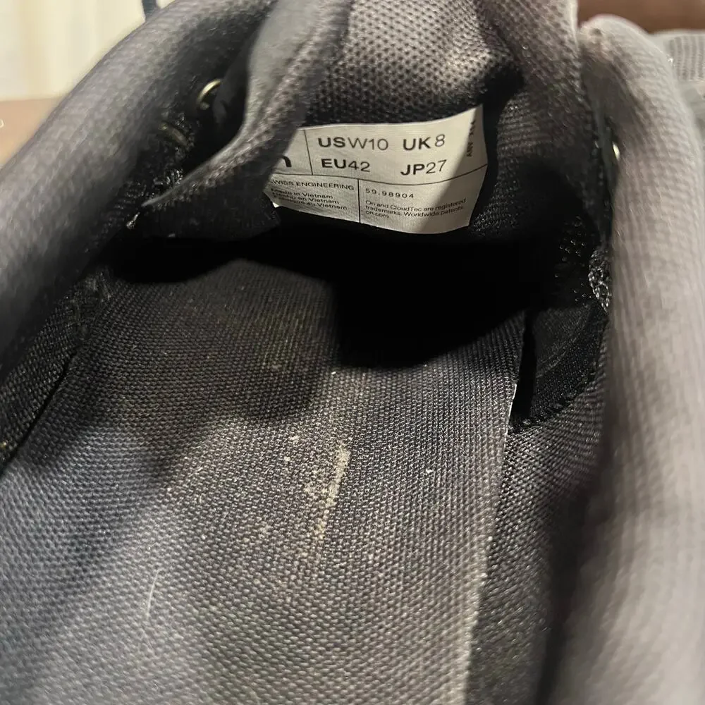 On cloud women running shoes black/ white size 10 - Picture 3 of 10